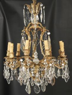 Appraisal: LOUIS XV STYLE GILT BRONZE LIGHT CHANDELIER WITH GOOD HEAVY