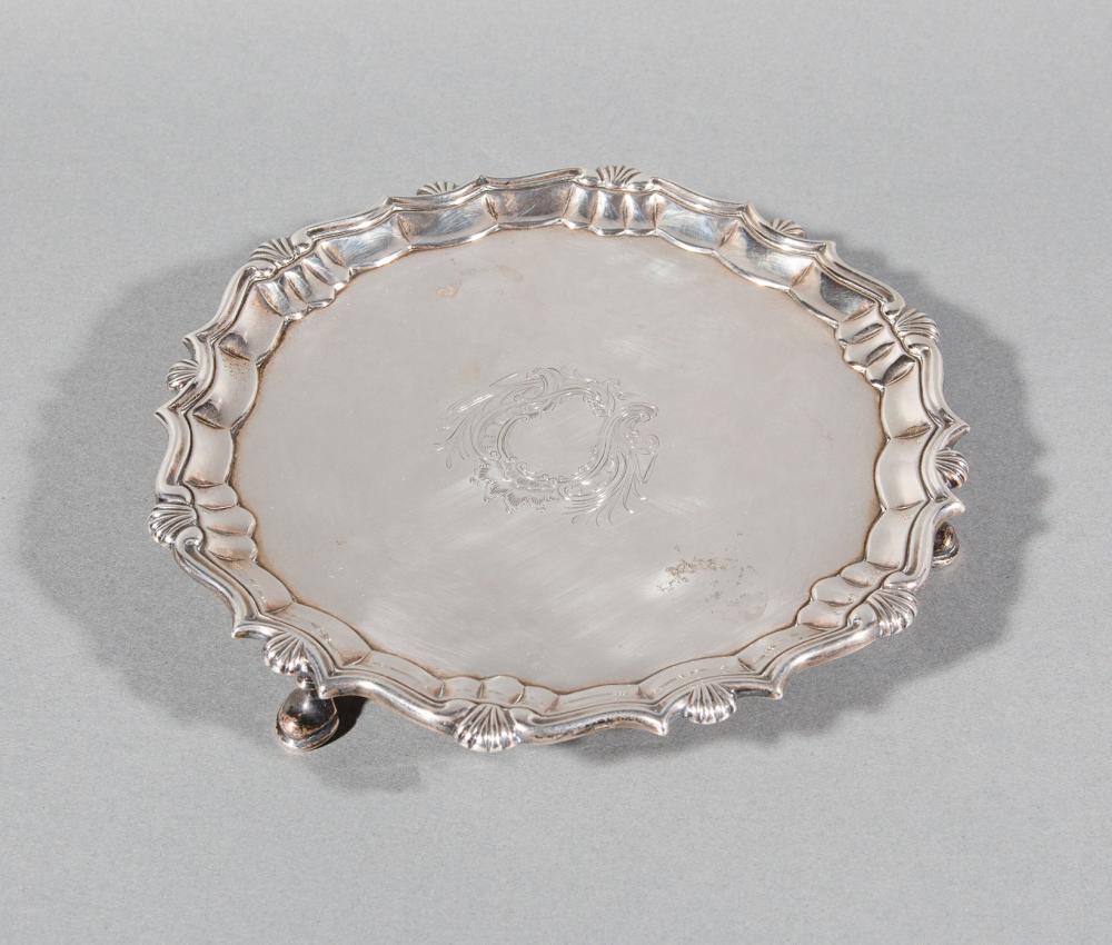 Appraisal: George II Sterling Silver Waiter London - Robert Abercromby with