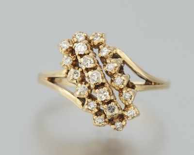 Appraisal: A Ladies' Diamond Ring k yellow gold ring with a