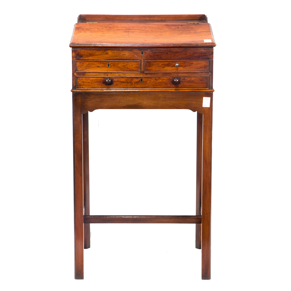 Appraisal: GEORGIAN CUBAN MAHOGANY DESK ON STAND CIRCA Georgian cuban mahogany