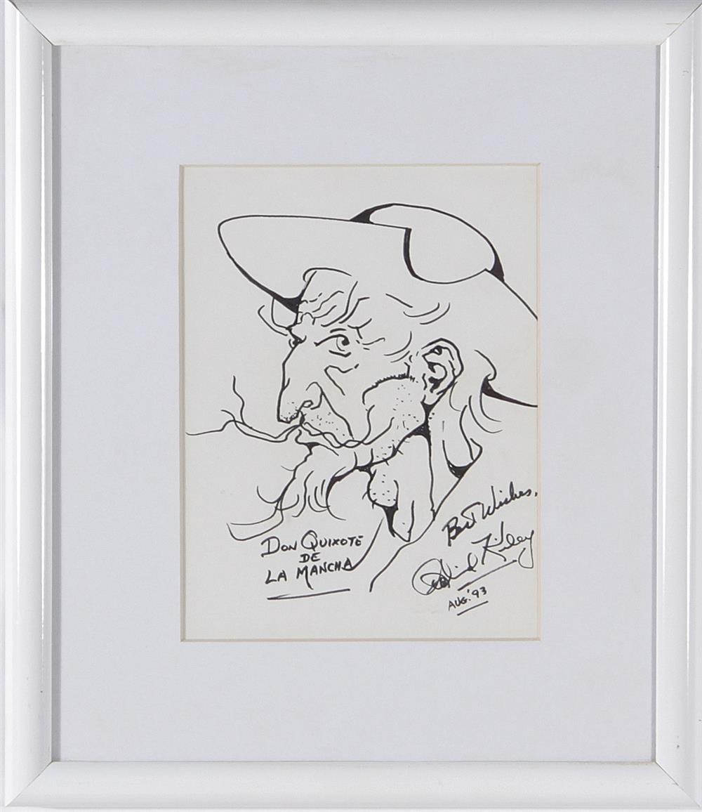 Appraisal: Richard Kiley signed sketch and letter to Gwen autographed letter