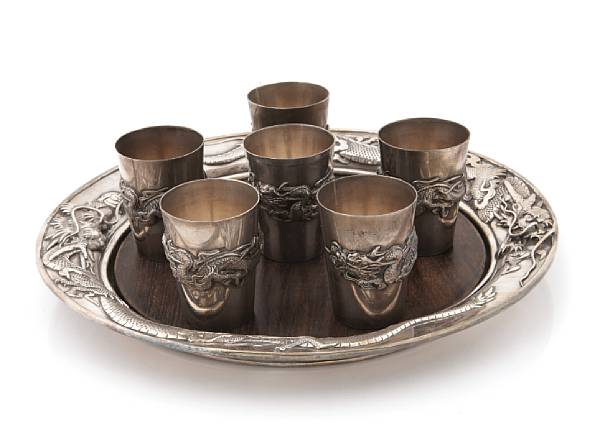 Appraisal: A Japanese export sterling set of six beakers with a