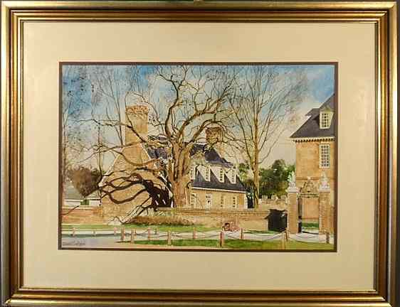 Appraisal: Coolidge David American th c watercolor painting Left Advanced Building