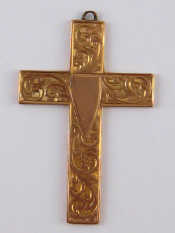 Appraisal: A carat gold cross pendant approx x cm gms