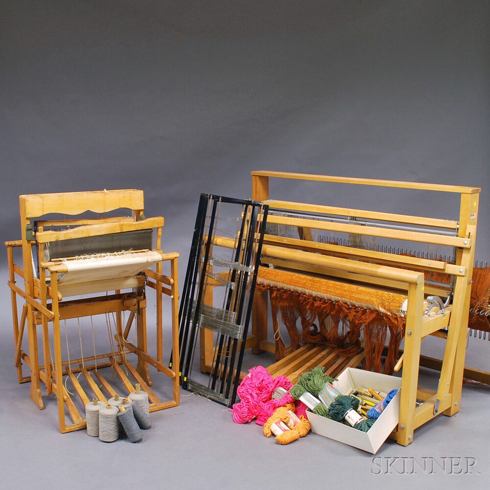 Appraisal: Assortment of Looms Accessories and Yarn one loom with sticker