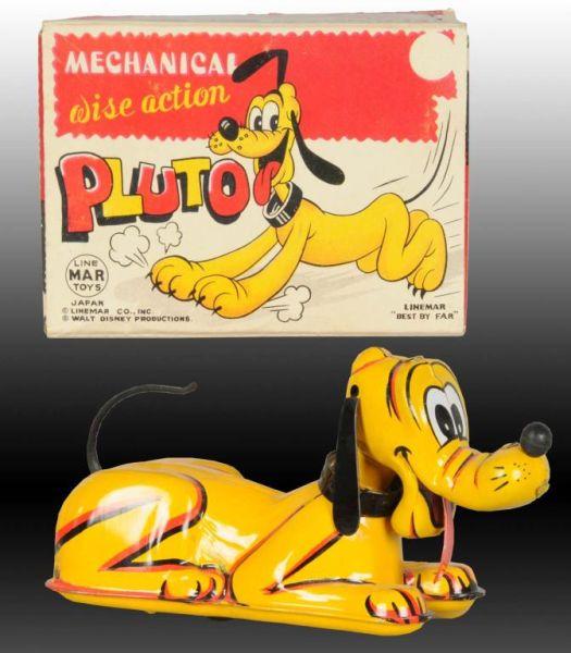 Appraisal: Walt Disney Linemar Wind-Up Wise Action Pluto Toy Description Japanese