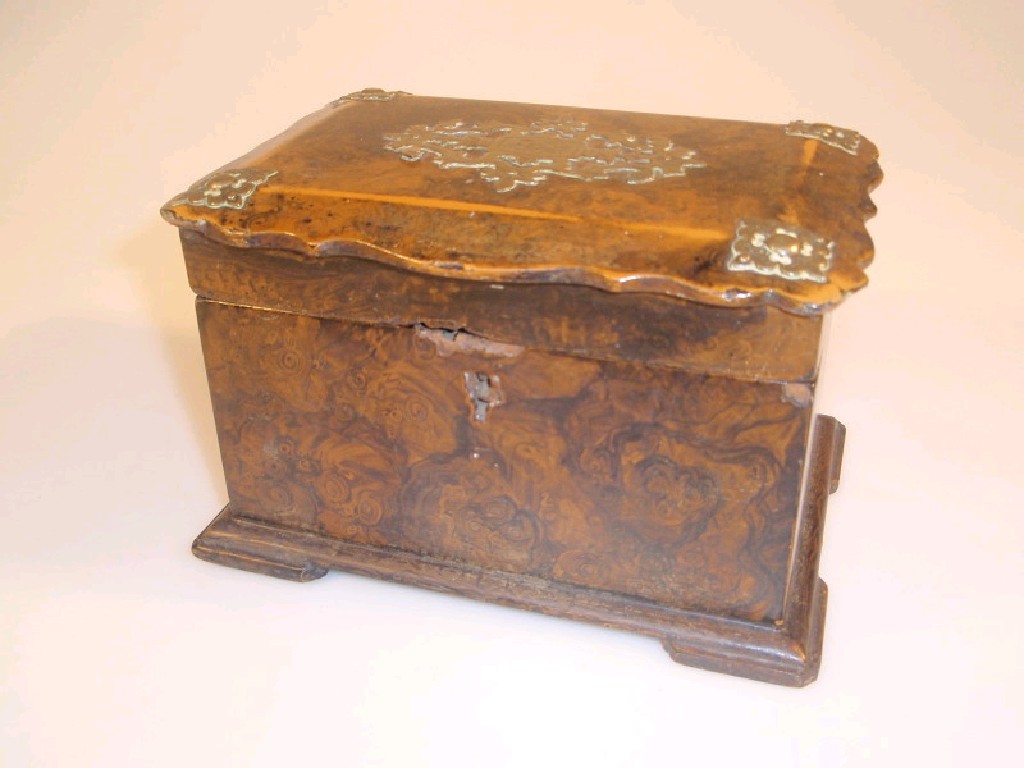 Appraisal: An early thC scrumble painted walnut effect tea caddy of