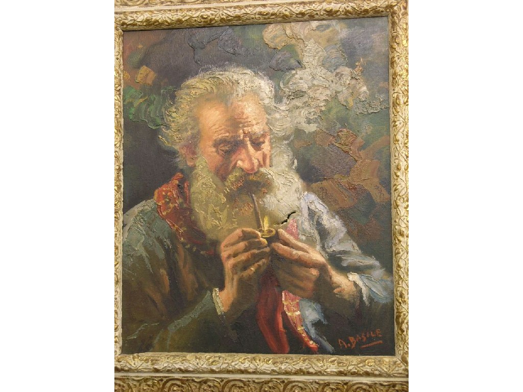 Appraisal: A Basile - oil on canvas portrait of a bearded