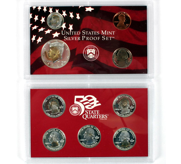 Appraisal: -S U S Silver Proof Set w Original Box Papers