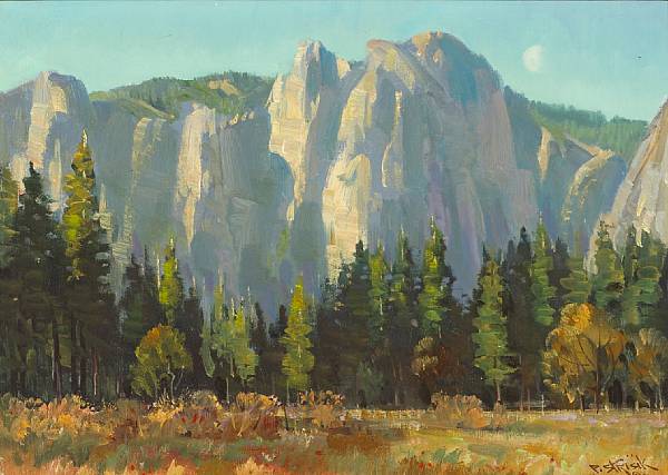 Appraisal: Paul Strisik American - Cliffs of Yosemite signed inscribed and