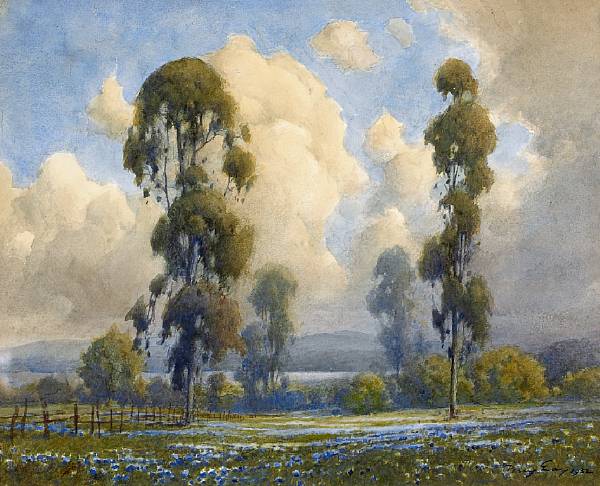 Appraisal: Percy Gray - Lupine and eucalyptus signed and dated 'Percy