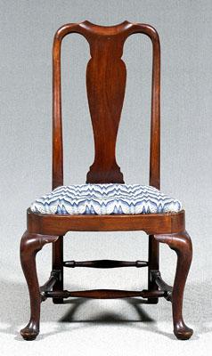 Appraisal: New England Queen Anne side chair yoke-form crest and solid