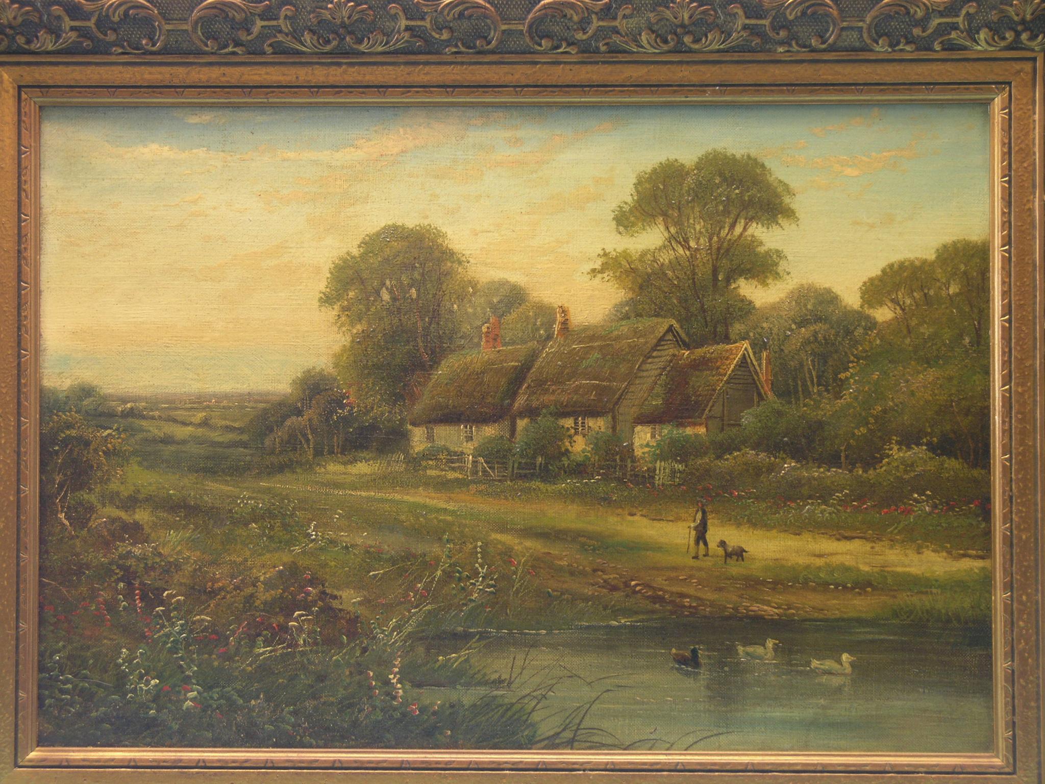 Appraisal: A pair of late Victorian oils on canvas rural views