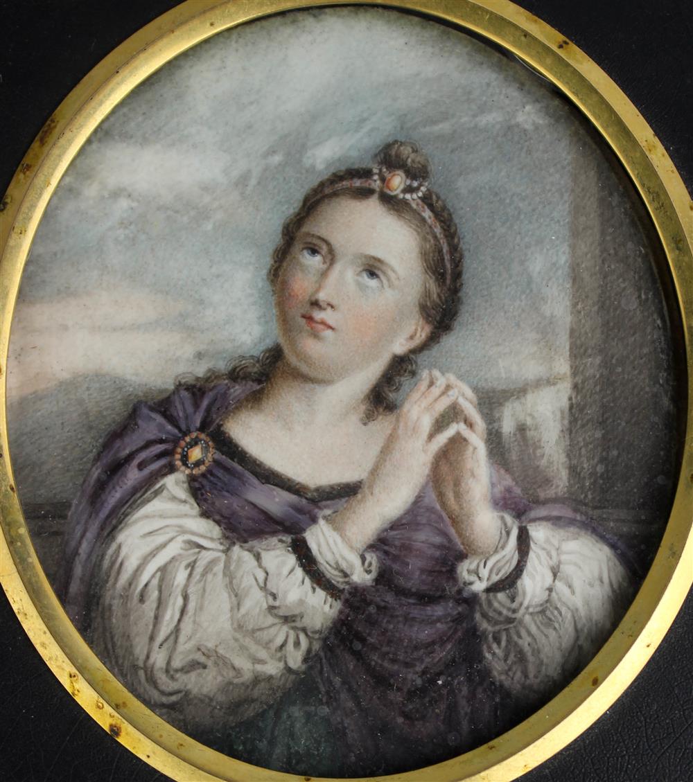 Appraisal: CONTINENTAL OVAL MINIATURE PORTRAIT OF A SYBIL th Century on