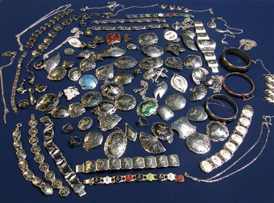 Appraisal: Collection of Far Eastern silver and enamelled jewellery including bracelets