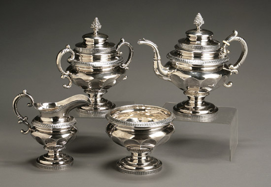 Appraisal: American Silver Four-Piece Tea Service John Cox James Cox New