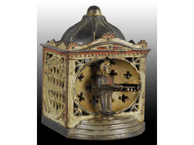 Appraisal: Cast Iron Halls Liliput Mechanical Bank Description Replaced trap paint