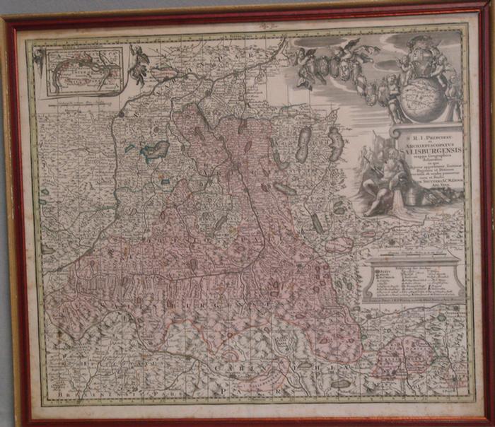 Appraisal: Matthew Seutter German - engraved colored map of Salisburgensis some