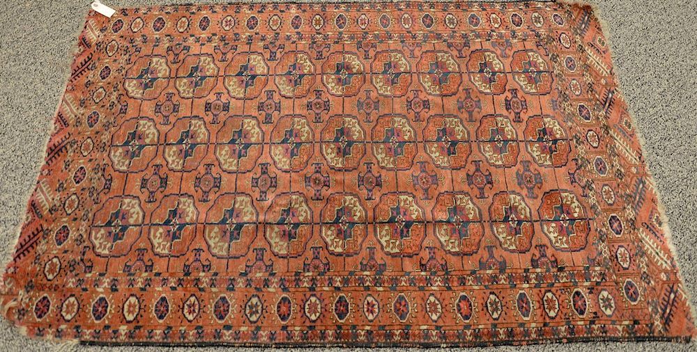 Appraisal: Bokhara Oriental throw rug end wear ' x ' Bokhara