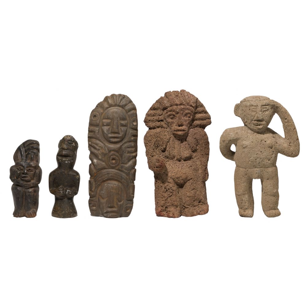 Appraisal: PRE-COLUMBIAN STONE FIGURE ASSORTMENT items of various shapes sizes and