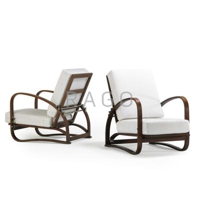 Appraisal: JINDRICH HALABALA - Pair of lounge chairs Czechoslovakia s Stained