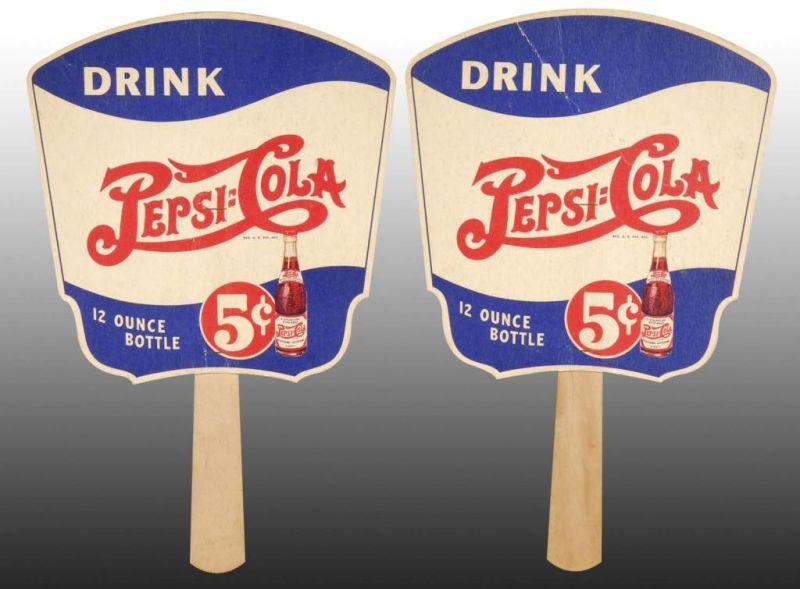 Appraisal: Lot of Identical Pepsi Cola Hand Fans Description Both feature