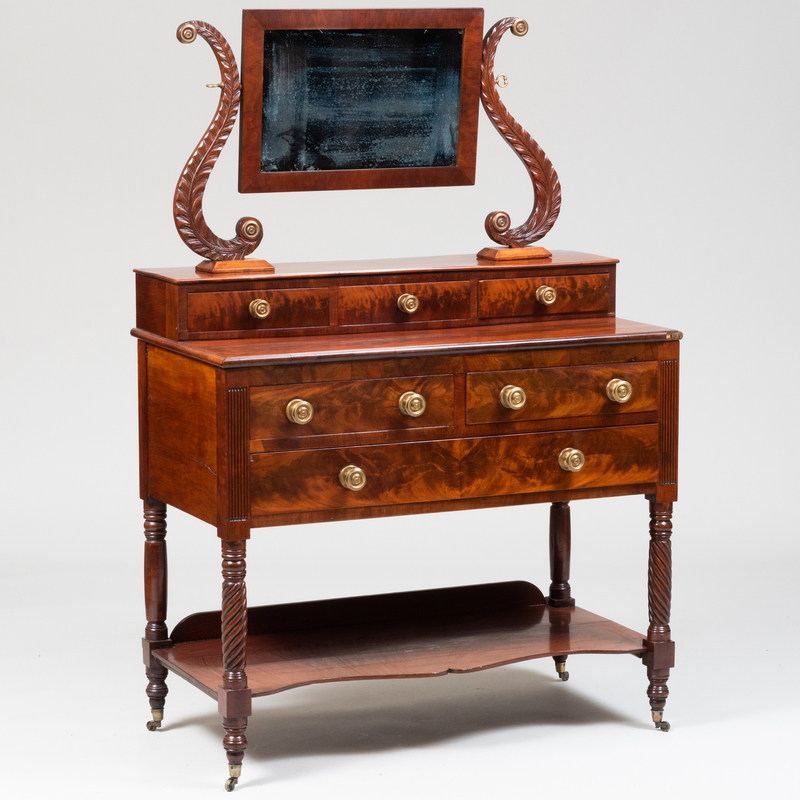 Appraisal: Federal Mahogany Dressing Table New York ft in x x