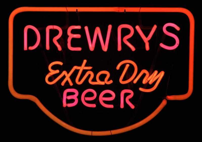 Appraisal: Drewry's Extra Dry Beer Neon Sign Description s Orange and