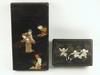 Appraisal: BOXES - Two Chinese black lacquered boxes with mother of