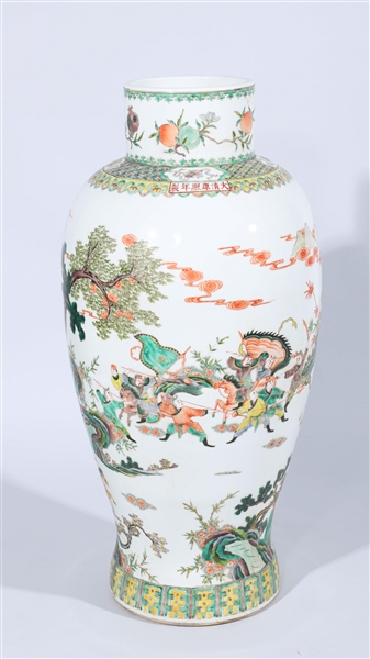 Appraisal: Tall Chinese famille verte enameled porcelain vase with allover figures