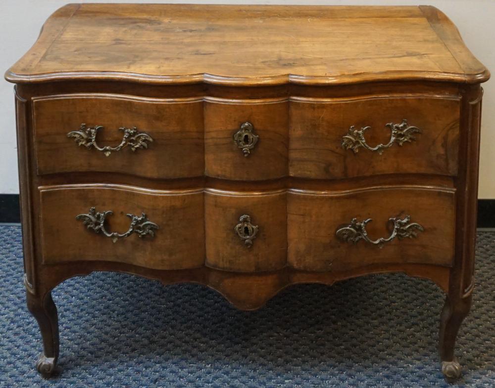 Appraisal: Louis XV Style Walnut Serpentine Front Commode x x in