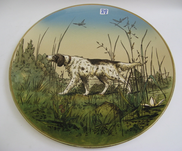 Appraisal: METTLACH POTTERY ROUND WALL PLAQUE by Villeroy Boch The wetlands