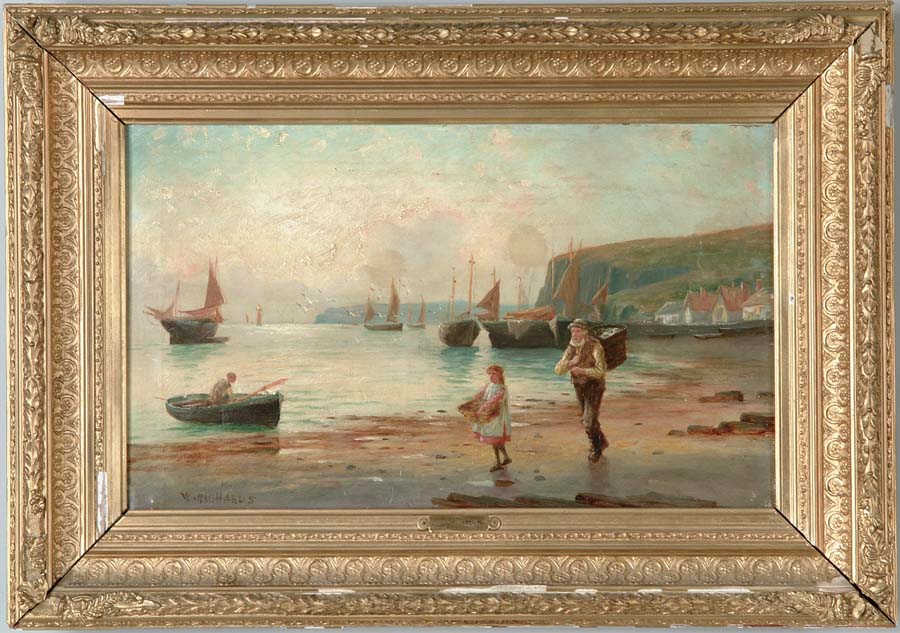 Appraisal: WILLIAM RICHARDS British th th Century THE FISHING VILLAGE Oil