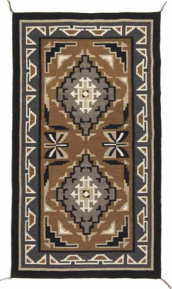 Appraisal: A Navajo Weaving Two Grey Hills in a geometric design