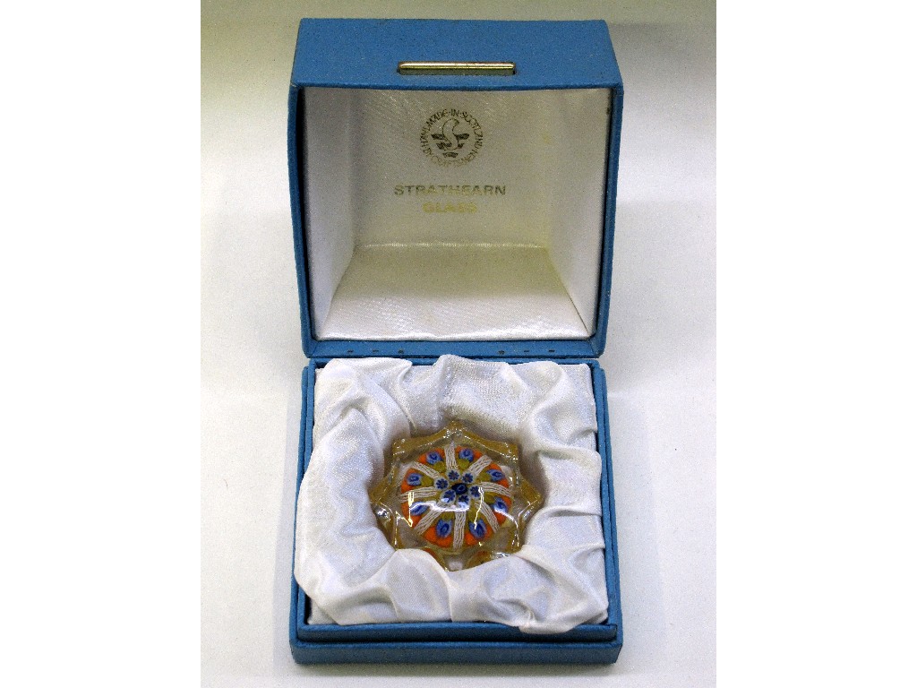 Appraisal: Strathearn star shaped paperweight in original box