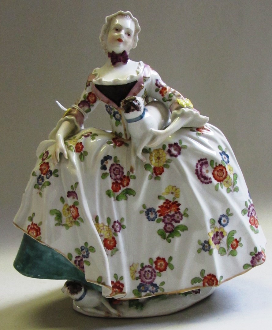 Appraisal: A Continental porcelain figure late th century modelled as a