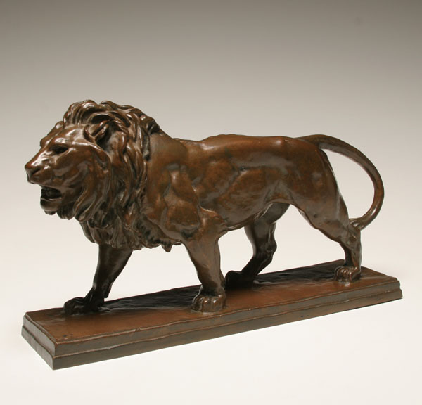 Appraisal: Antoine Louis Barye French - bronze figure Lion Qui Marche