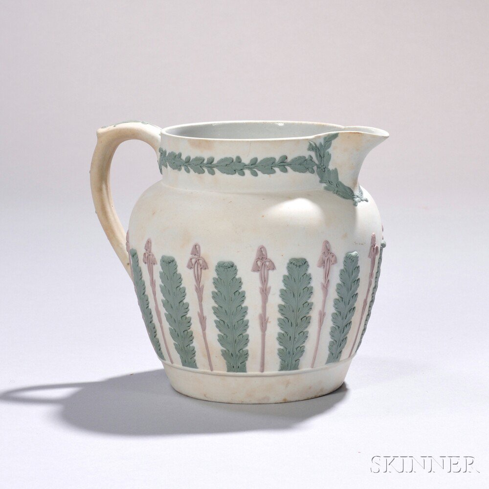 Appraisal: Tricolor Wedgwood Jasper Jug England th century the white field