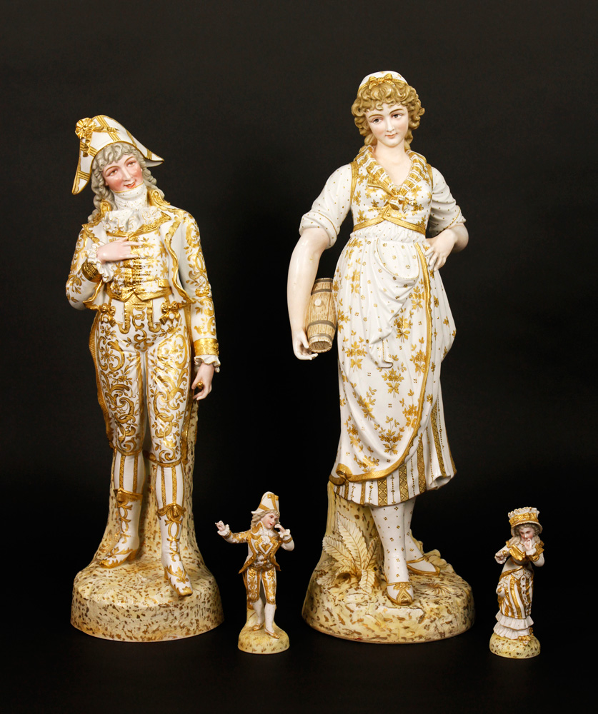 Appraisal: - Collection of Continental Bisque Porcelain Figures Collection of four