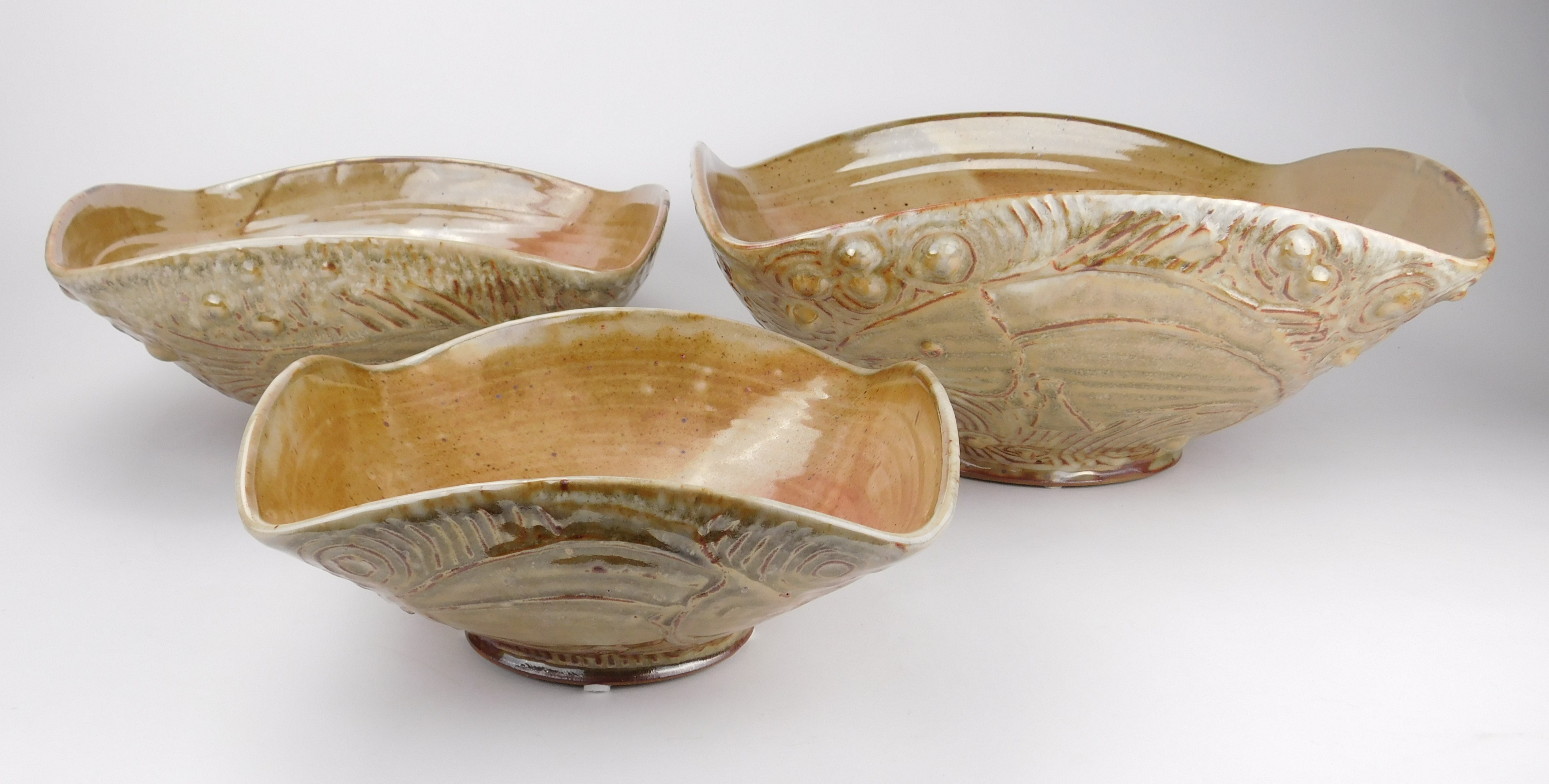 Appraisal: Set of William Brouillard ceramic nesting bowls marked x x