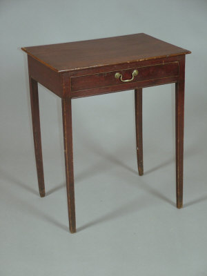 Appraisal: A George III mahogany single drawer side table upon square