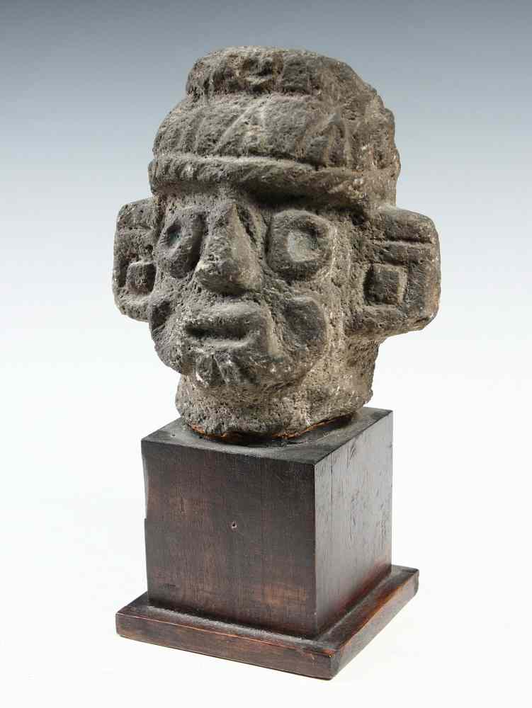 Appraisal: PRE-COLUMBIAN SCULPTURE - Stone Head Teotihuacan - AD Central America