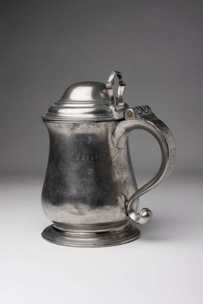 Appraisal: PEWTER PINT TANKARD JOHN TOWNSEND LONDON ENGLAND CIRCA - Maker's