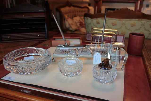 Appraisal: A WATERFORD CRYSTAL ASHTRAY diameter together with a Waterford smaller