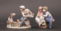 Appraisal: Pair of Lladro Figurines Pair of glazed porcelain figures from