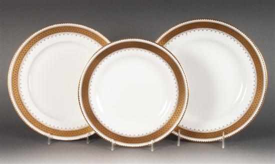 Appraisal: Copeland Spode china -piece partial dinner service gilt cross-banded border