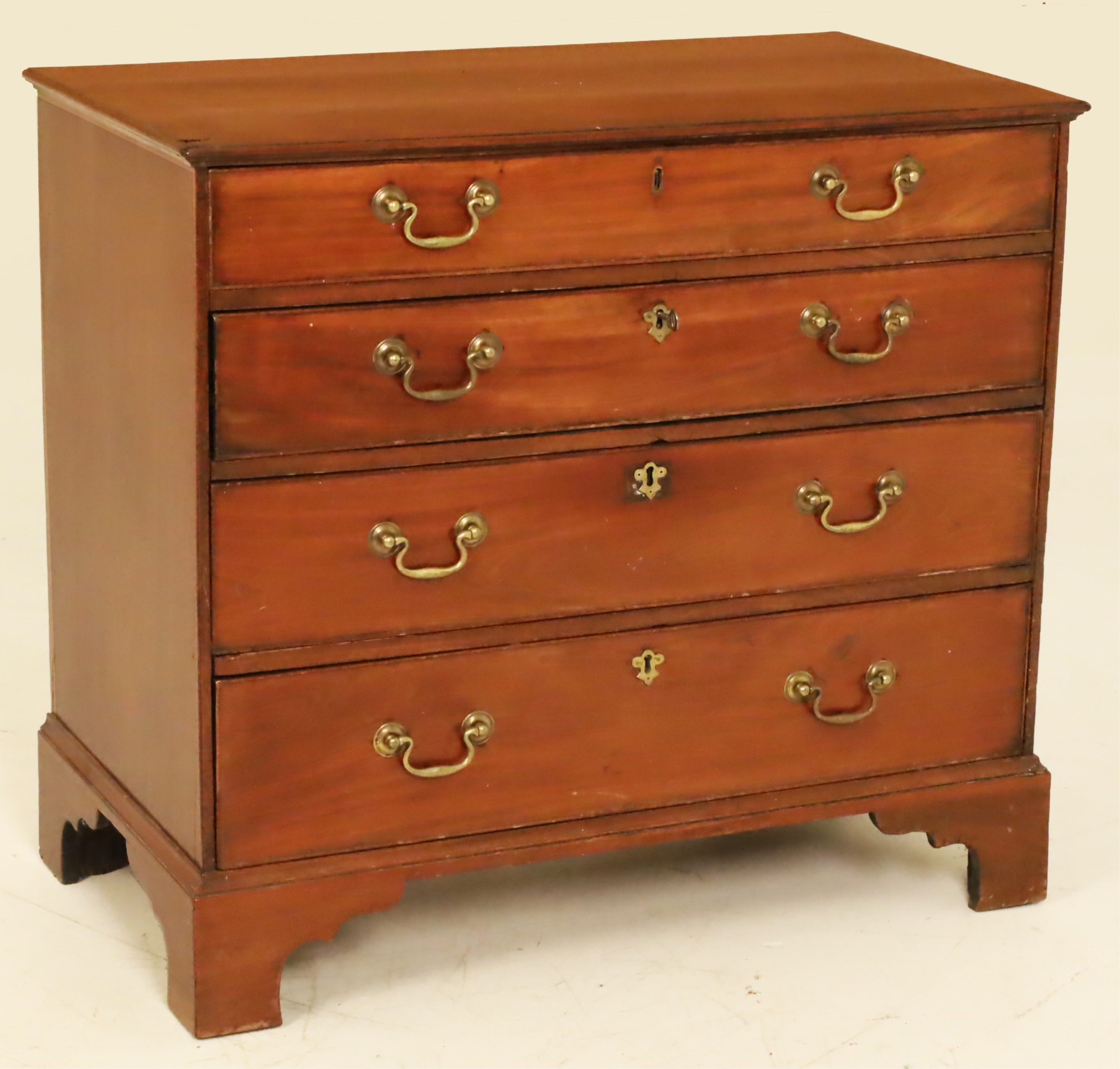 Appraisal: FINE GEORGIAN MAHOGANY BACHELORS CHEST Fine Georgian mahogany bachelors chest