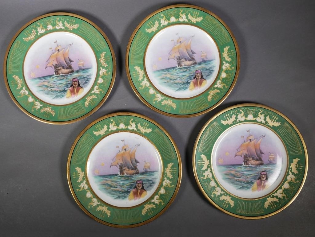 Appraisal: Four rare original s Scammell Lamberton dinner plates from The