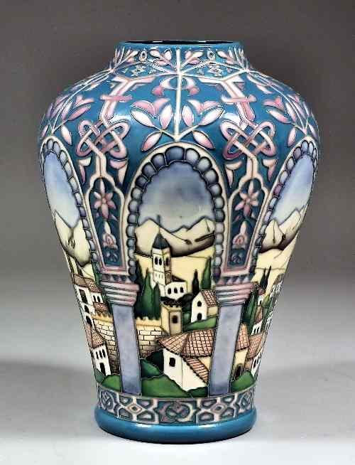 Appraisal: A modern Moorcroft pottery inverted baluster shaped vase decorated with