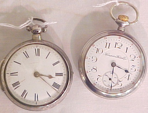 Appraisal: Two watches including silver double case watch signed Wm Dorsett